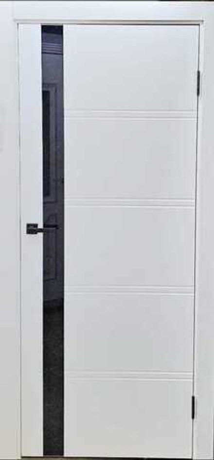 Стекло черное Бостон белый эмаль