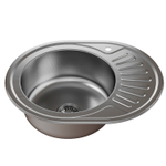 Мойка овал 57х45 (0,8) лев вып 3 1/2 MIXLINE 18 см с сифоном ДЕКОР