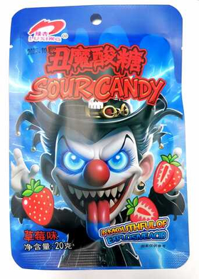 Конфеты Luxing Злой клоун клубника 22г