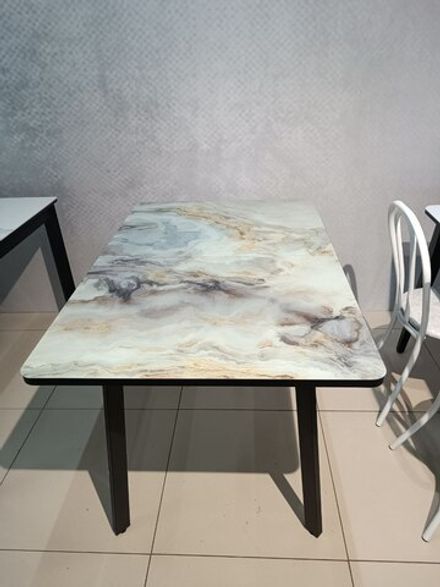 Стол Миллер стекло ф/п бабочка раздвижной чёрный (комплект ног №3)