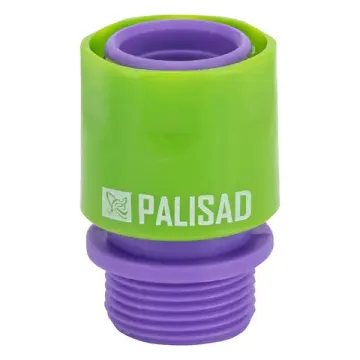 Соединитель пластмассовый быстросъемный, внешняя резьба 3/4"// Palisad