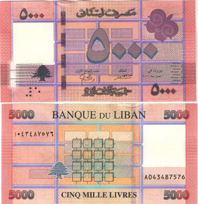 5 000 ливров 2021 Ливан