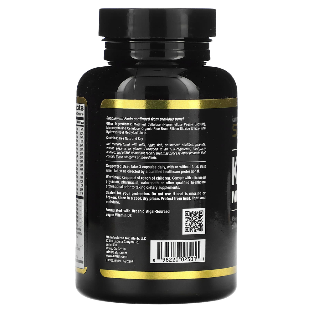 California Gold Nutrition, ежедневные мультивитамины для кетодиеты с зелёным чаем, биотином, фолатом и витамином A, 90 растительных капсул