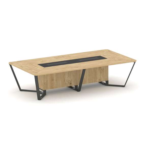 Steel Meet Стол переговорный прямоугольный KMK-PR.B.SP-12 Тиквуд Светлый/Графит Глянец/Металл Антрац