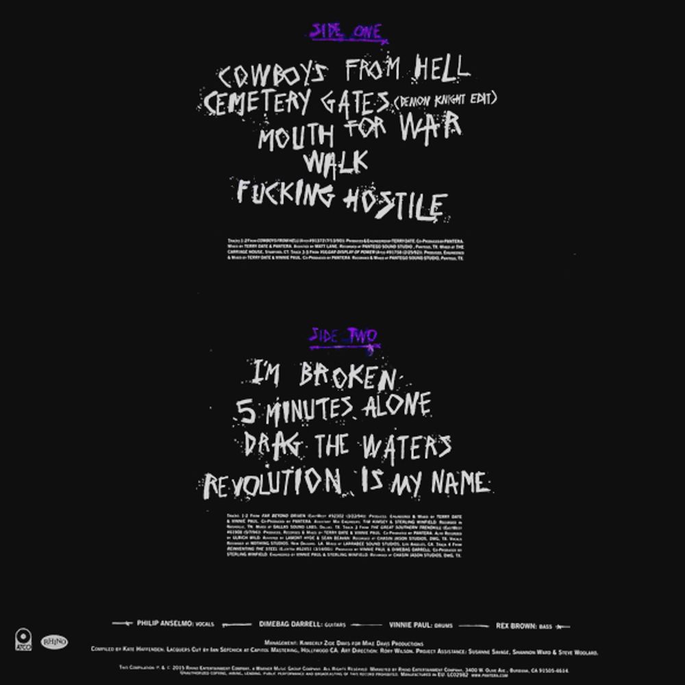 PANTERA. HISTORY OF HOSTILITY (LP) (Silver Vinyl)