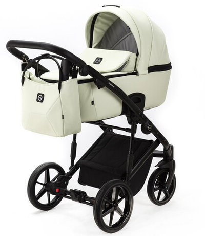 Детская коляска Adamex Mobi Deluxe 3 в 1 M-SA25 (МОЛОЧНЫЙ КОЖА)