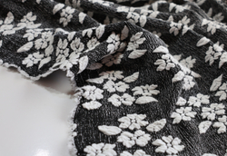ЧЕРНО-БЕЛЫЙ - Жаккард с цветочками (ОЗ86 Елена)