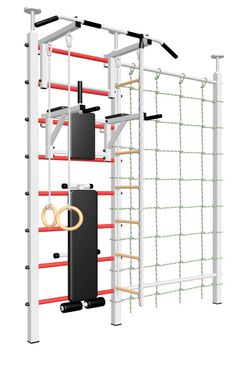 Шведская стенка Sv Sport враспор (Турник стандарт/Брусья/Скамья/Канат/Kольца/Лестница/Канатный лаз/Сетка)
