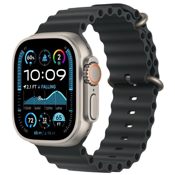 Часы Apple Watch Ultra 2 (2024) GPS + Cellular 49mm, титановый корпус, ремешок Ocean (Черный)