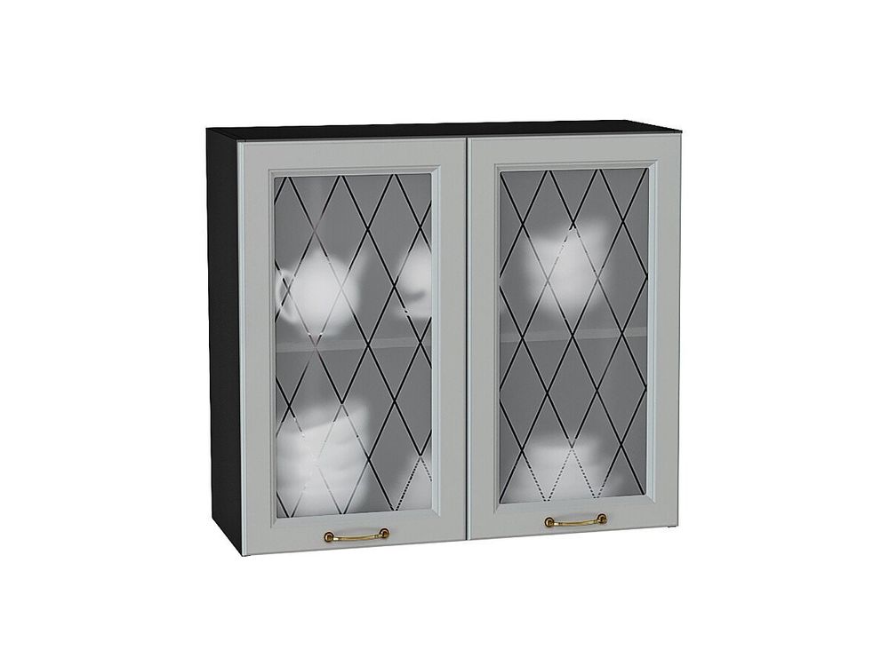 Шкаф верхний с 2-мя остекленными дверцами Ницца