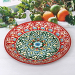 Ляган плоский 42см Qora galam Риштанская Керамика