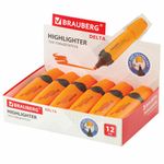 Текстовыделитель BRAUBERG "DELTA", ОРАНЖЕВЫЙ, линия 1-5 мм, 151724