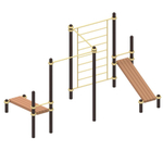 Спортивный комплекс №80, скамья, турник, шведская стенка, 4850*4510*2700 мм., D=89 мм.