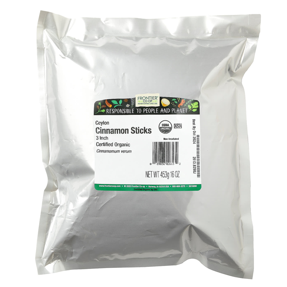 Frontier Co-op, органические палочки цейлонской корицы, 7,62 см (3 дюйма), 453 г (16 унций)