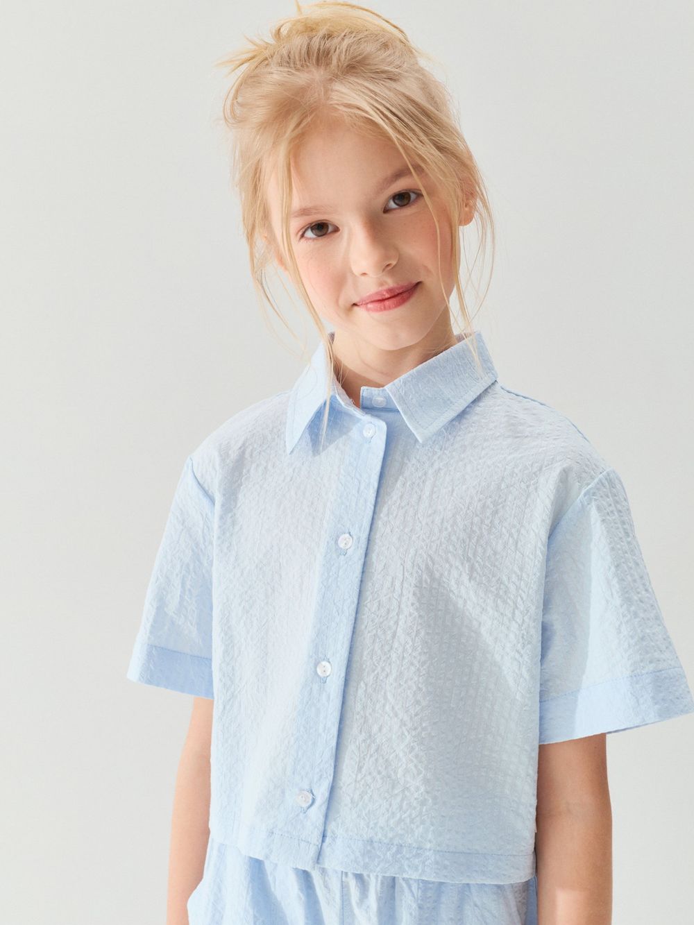 Рубашка хлопковая укороченная "Дымка" 7+