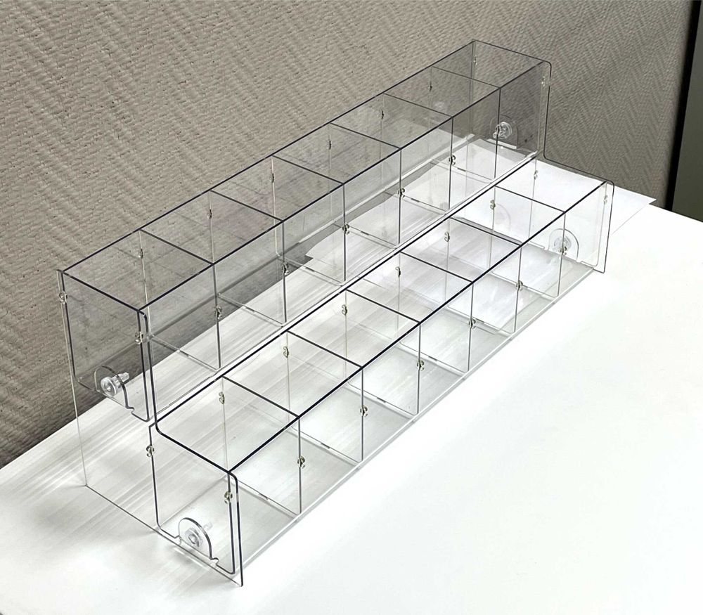 Подставка витрина для ручек и карандашей 14 ячеек 2мм ПЭТ