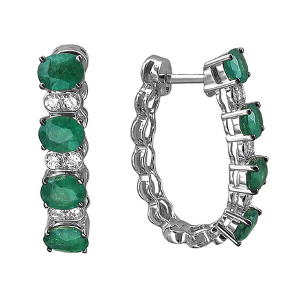 Серьги с бриллиантом  из белого золота JA-S-213042-3