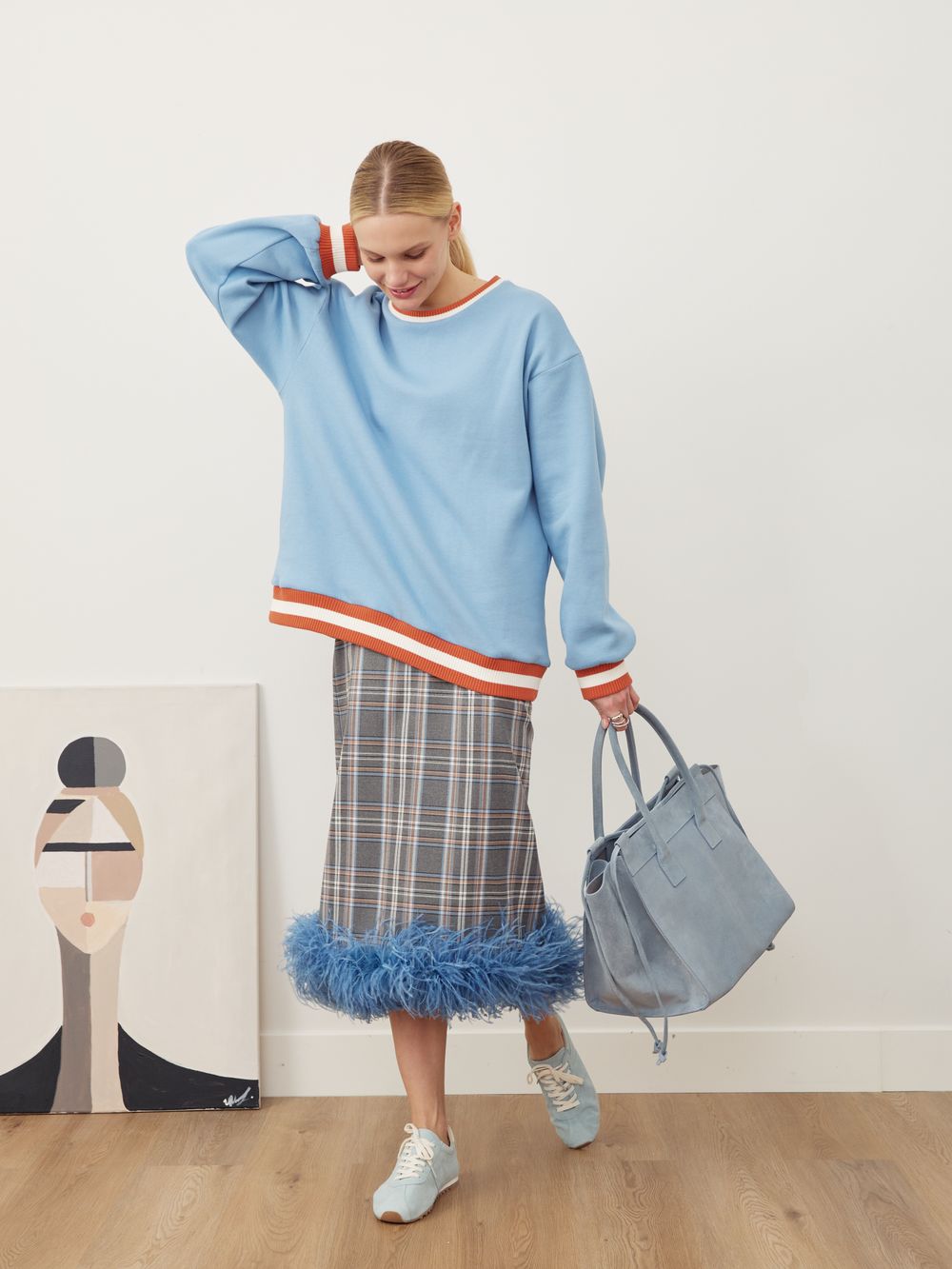 ЮБКА С ПЕРЬЯМИ СЕРЫЙ|БЕЖЕВЫЙ|ГОЛУБОЙ