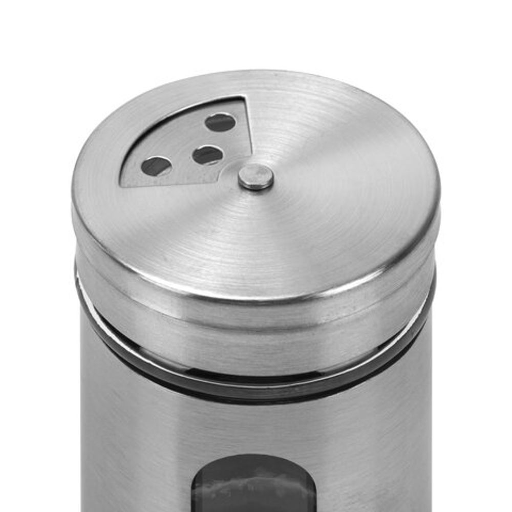 Набор для специй 2х100 мл, ULTRA, подставка + солонка + перечница, 3 типа отверстий, WEGLA (ВЕГЛА), 700235