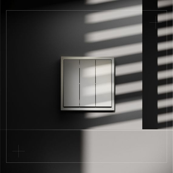 Выключатель встраиваемый Voltum S70 трехклавишный 10А, (шелк) VLS030104