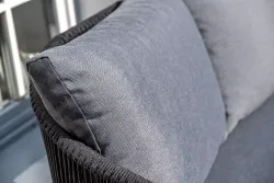 "Милан" лаунж-зона 4-местная плетеная из роупа (веревки), каркас алюминиевый темно-серый, роуп темно-серый