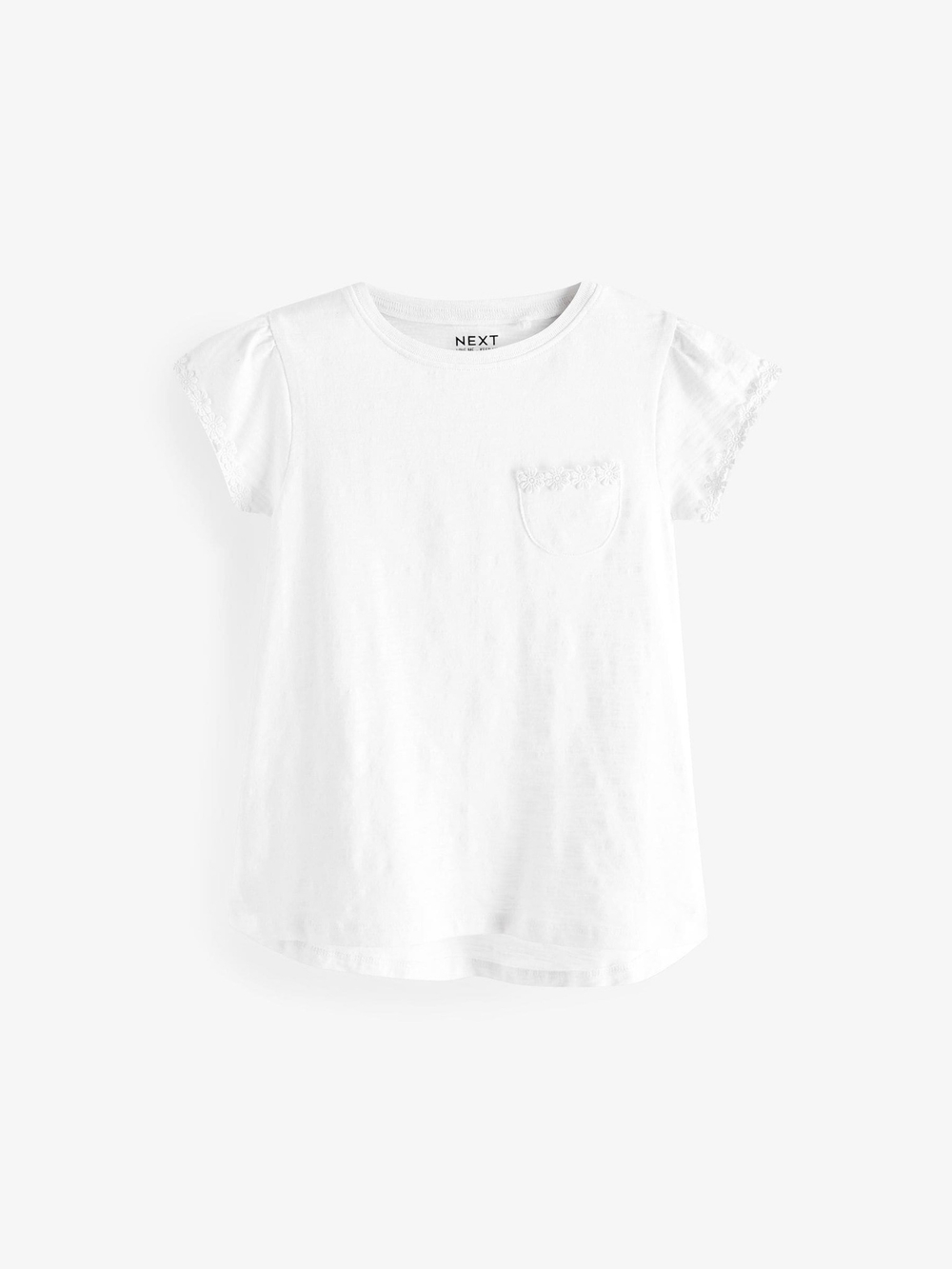 Футболка с вышивкой для девочки Next M48-894, Белый