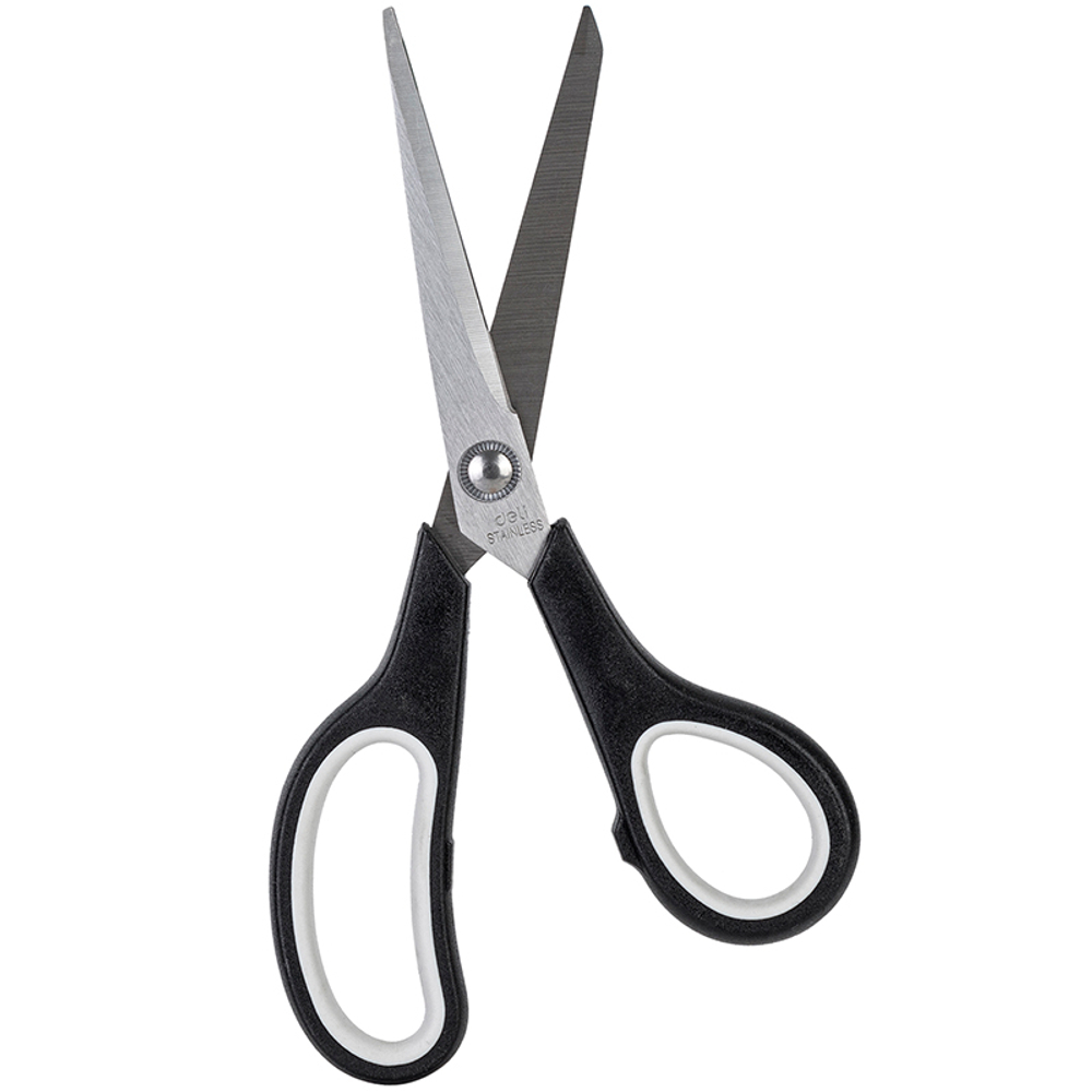 Ножницы DELI "Soft-touch", 195 мм, прорезиненные ручки, ассорти