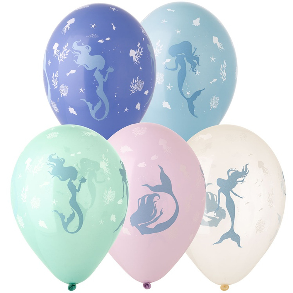 Шар латексный 35см Русалочка (Ассорти)