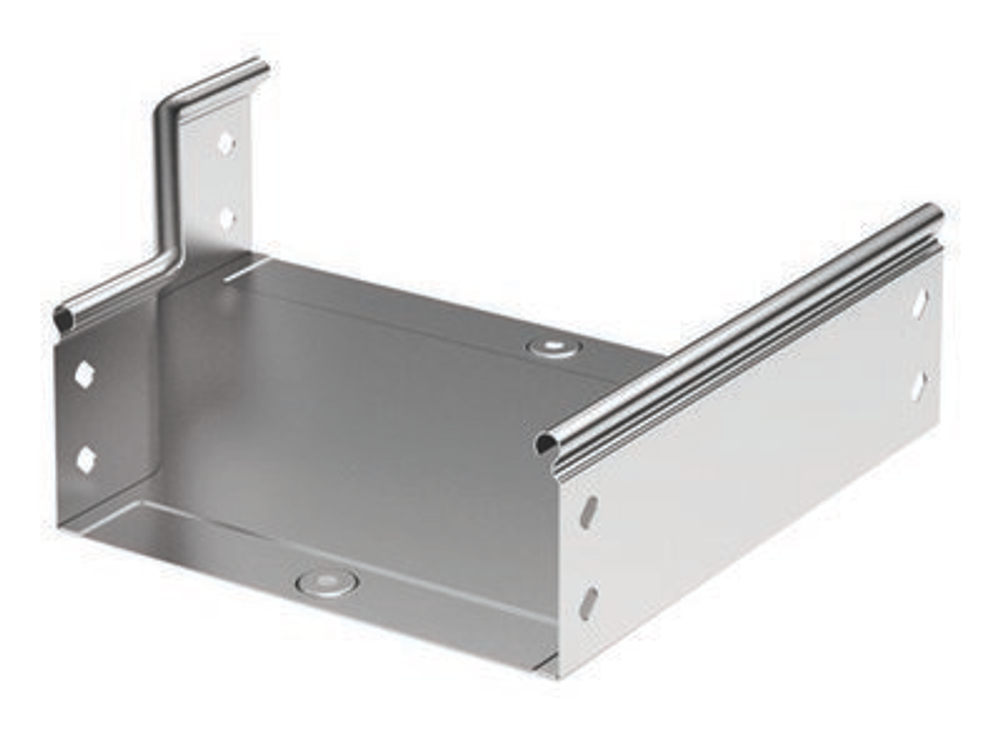 Переходник RRS левосторонний 200/100  H50 в комплекте с крепежнымиэлементами и соединительными пластинами, необходимыми для монтажа, цинк-ламельный