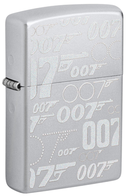 48735 Зажигалка ZIPPO James Bond Satin Chrome, латунь/сталь, серебристая, 38x13x57 мм