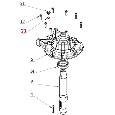 Кольцо болта корпуса редуктора 13.2×2.65 V521, V524, V526, V526U, V624, V626, V626IT, V730