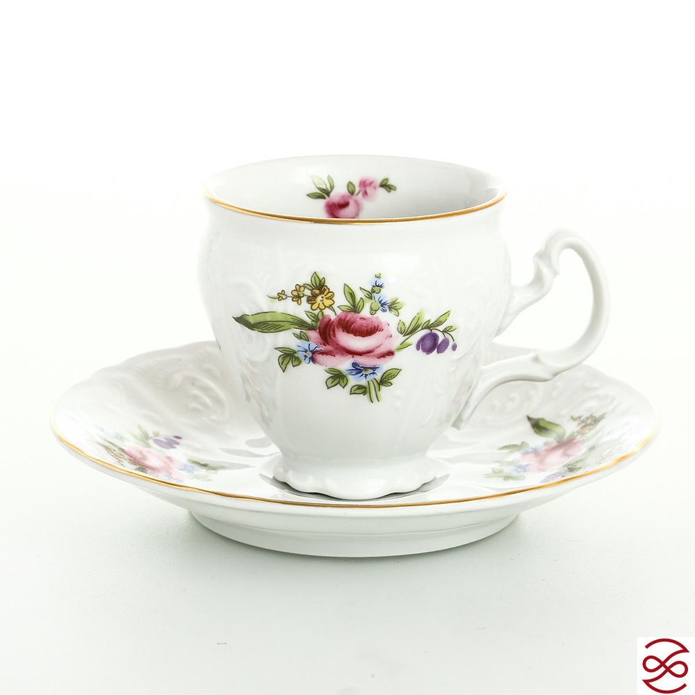 Набор кофейных пар Bernadotte Полевой цветок 120 мл(6 пар)