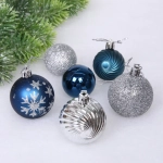 Набор шаров «Christmas» 5 см + 4 см (24 предметов), Сапфир/Серебро