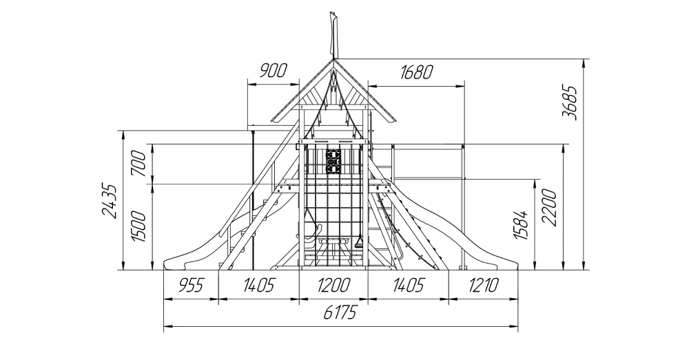Деревянный игровой комплекс Савушка Lux - 9 COMFORT