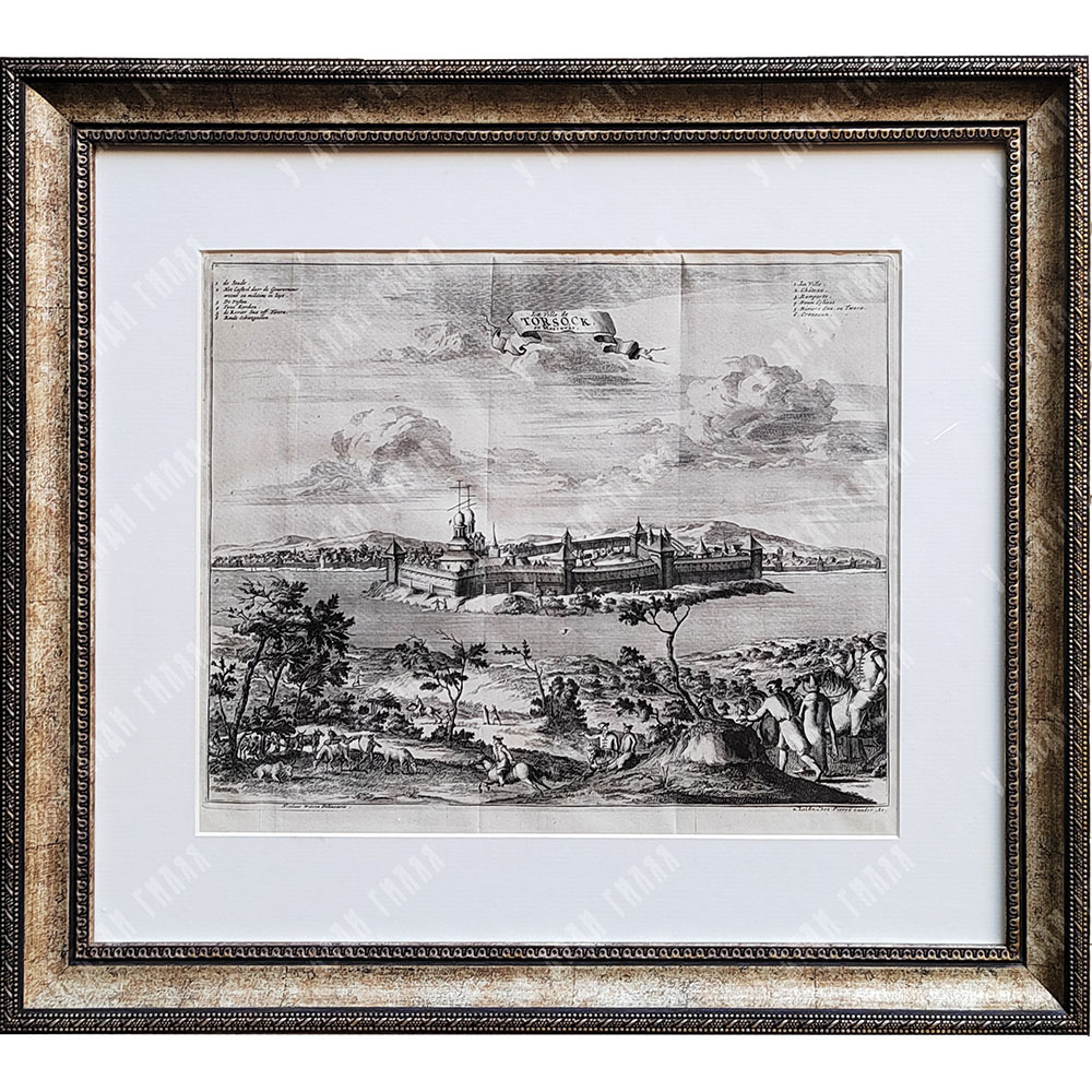 Витсен Н. Город Торжок в Московии. Гравюра по рисунку Н. Витсена. Бумага, офорт, резец. 1719 г.