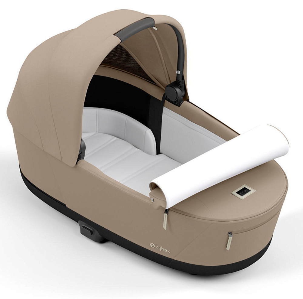 Коляска 3 в 1 Cybex Priam IV Matt Black complete и автокресло Aton S2 i-Size Moon Black Cozy Beige