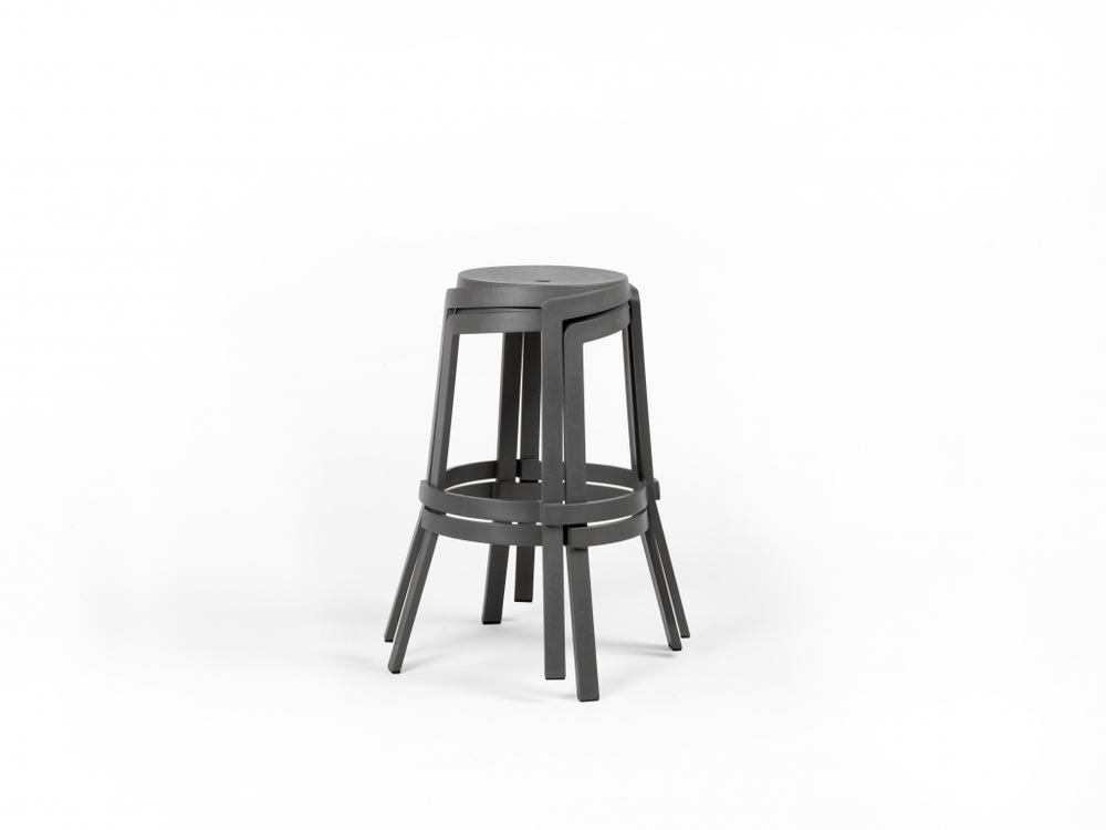 Табурет пластиковый барный Nardi Stack Maxi, базальт