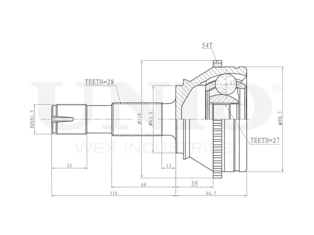 ШРУС внешний UNIO CVJ-20070