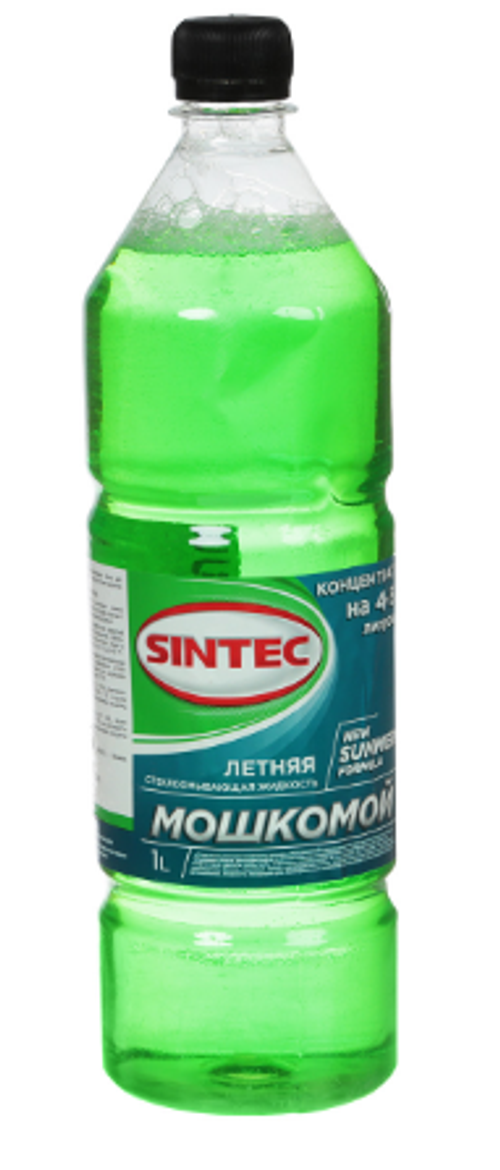 Стеклоомывающая жидкость летняя Sintec Мошкомой, концентрат, 1 л