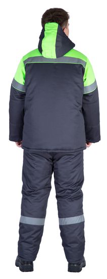 Костюм зимний "Байкит" с полукомбинезоном, т.серый/лимон