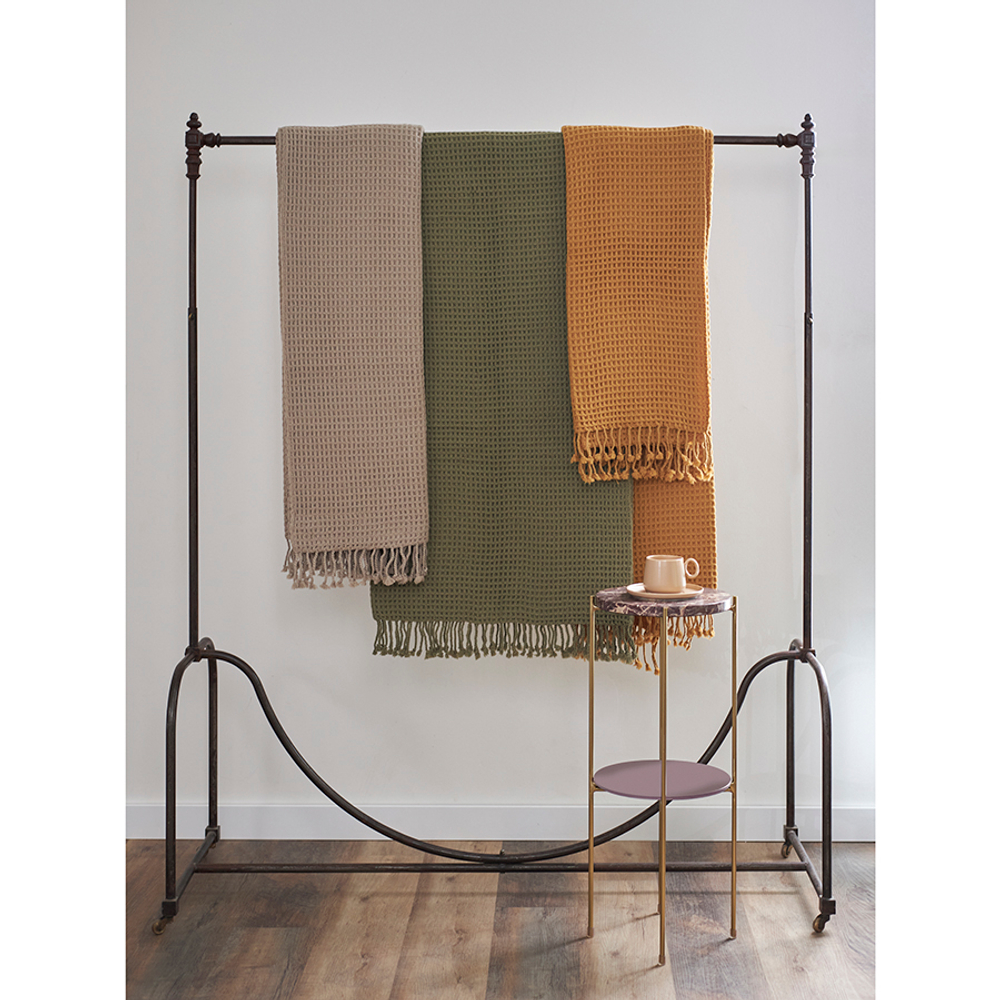 Плед из шерсти цвета охры из коллекции essential, 130х180 см