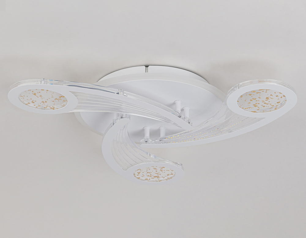 Светильник потолочный светодиодный с пультом FA4475/3 WH белый 66W 3000K+BL/4200K+PU/3000K+6400K D560*75 (ПДУ ИК)