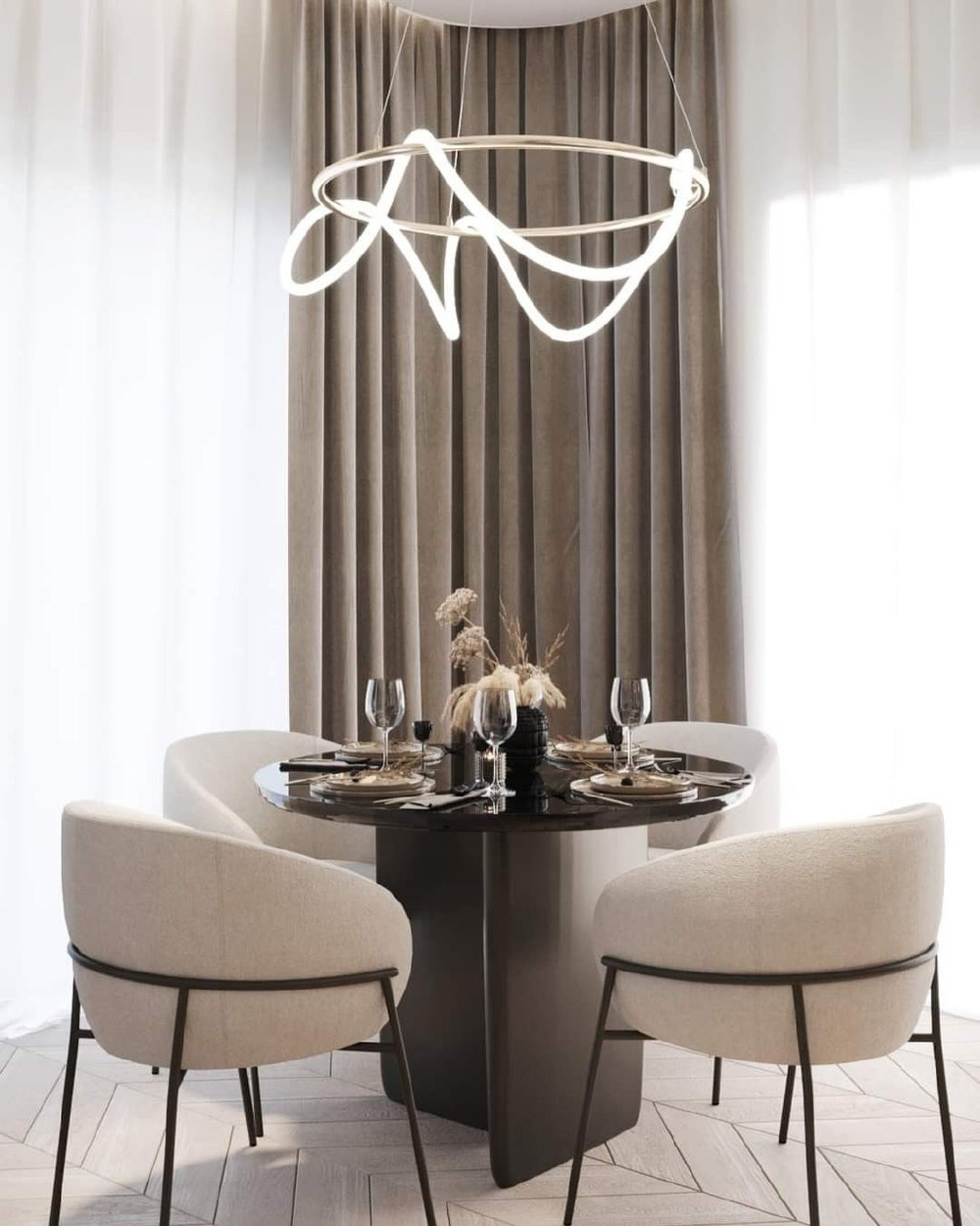 Современные люстры с динамичными LED-линиями.