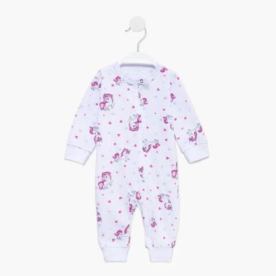 Комбинезон детский, цвет белый/розовый, рост 62 см (Детская линия)