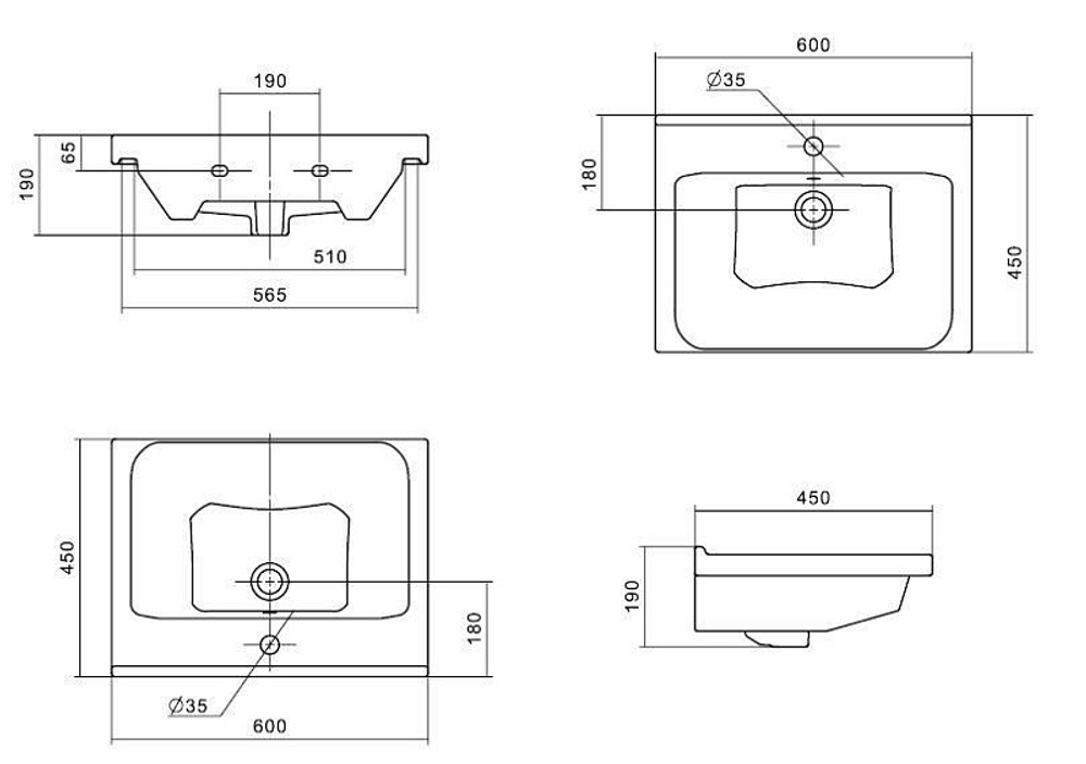 Раковина AQUATON Миранда-60, белая (1WH302421)