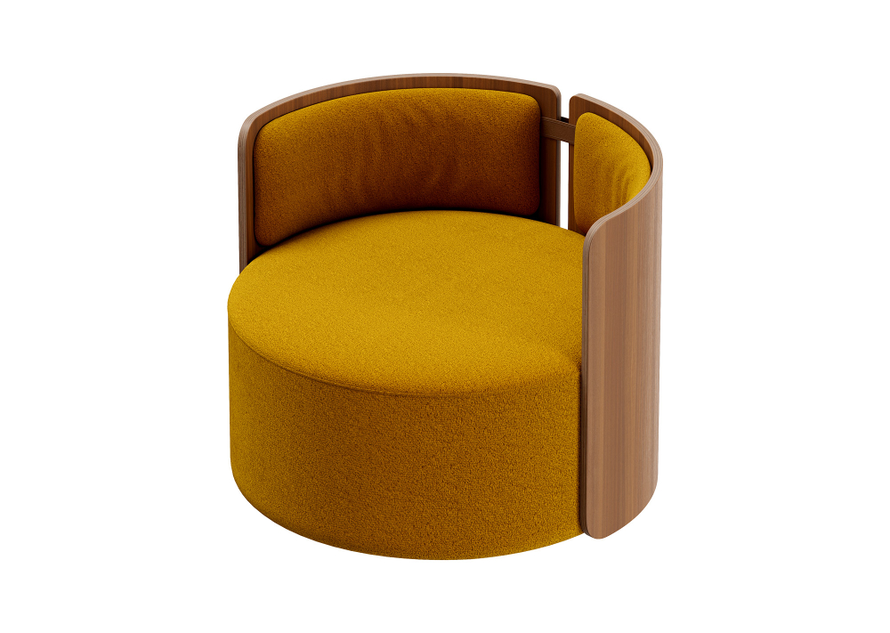 Кресло крутящееся Lagom 800 (горчичный, орех)