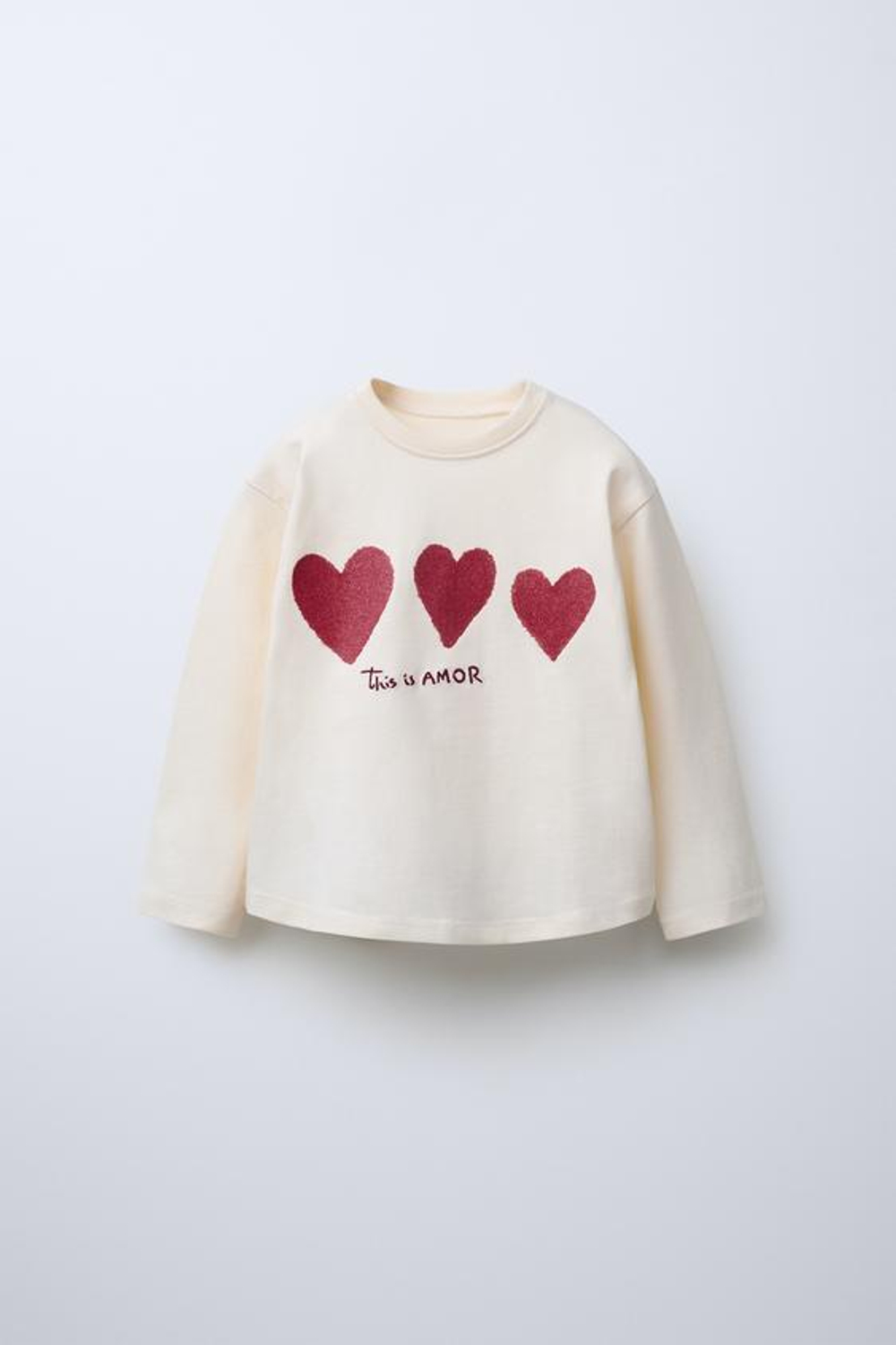 ZARA ФУТБОЛКА С ПРИНТОМ, ЭКРЮ