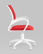 Кресло офисное TopChairs ST-BASIC-W красная ткань крестовина белый пластик