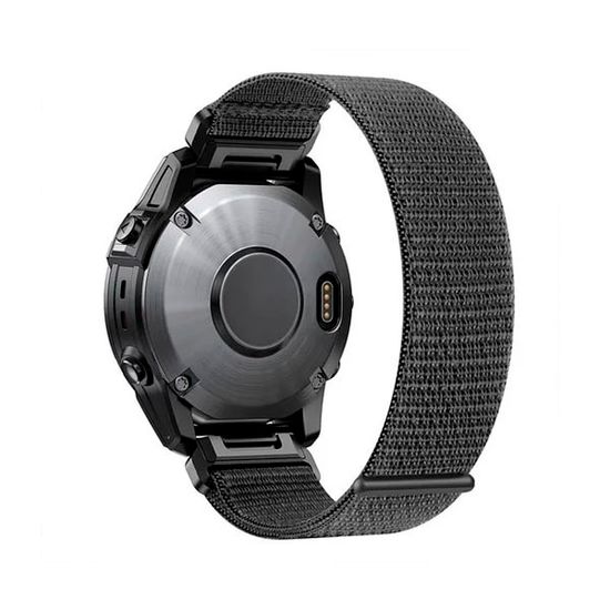 Ремешок QuickFit 20 мм нейлоновый для Garmin Fenix 7S, Fenix 6S, Fenix 5S, Instinct 2S, Epix Pro Gen 2 (42 mm) быстросъемный велкро (Черный)