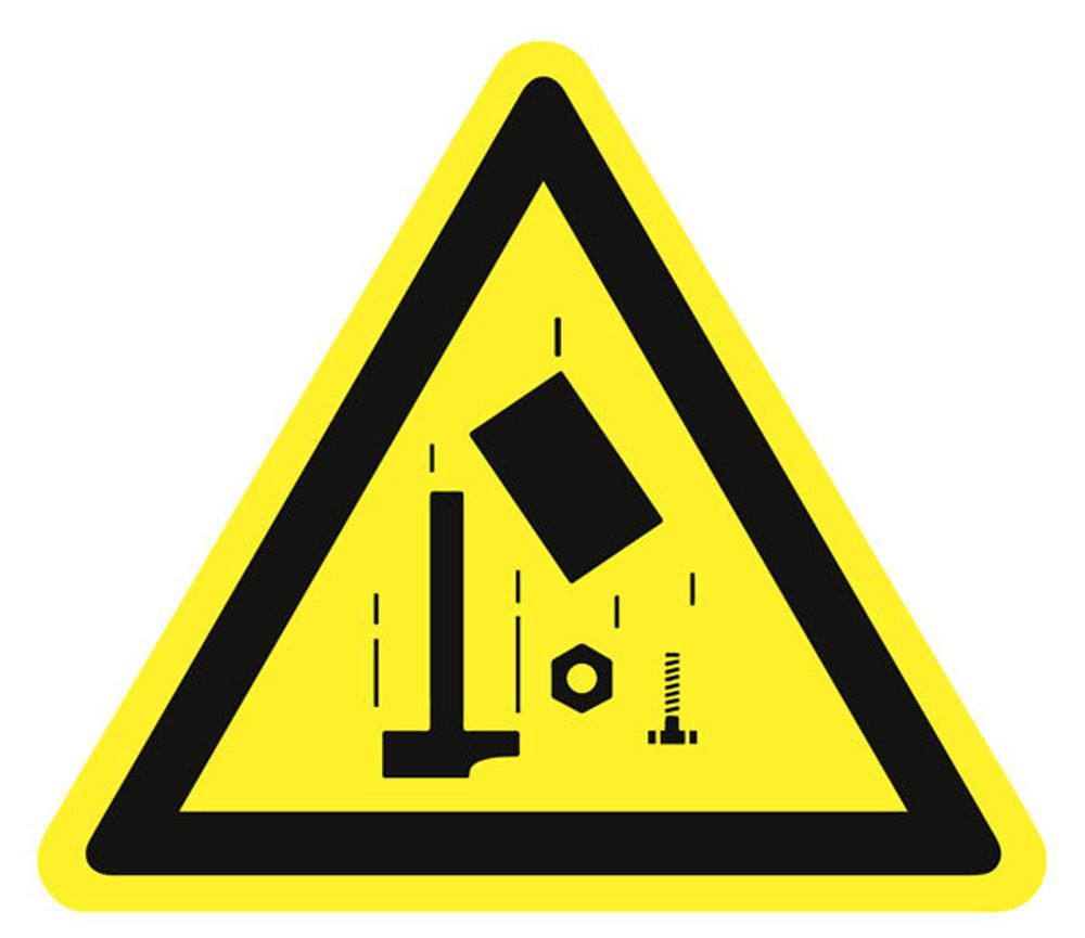 Знак на плёнке W-34 &quot;Осторожно. Падающие предметы&quot;